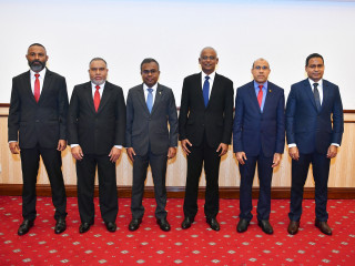 President Ibrahim Mohamed Solih with Supreme Court justices
