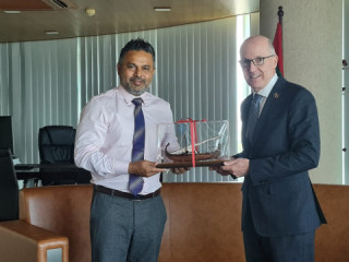 Minister of Fisheries and Ocean Resources, Ahmed Shiyam and High Commissioner of Australia to the Maldives, David Jessup