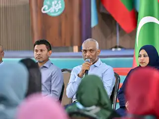 President Muizzu addresses the chairpersons of the women's committees who participated in the PNC Congress.