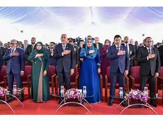 A scene from the official National Day ceremony held in HA. Utheemu. The event was graced by President Dr. Mohamed Muizzu.