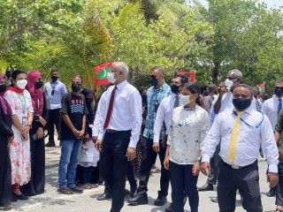 President and First Lady arrives at funadhoo