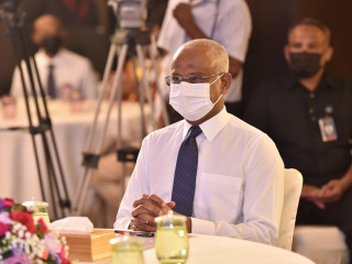 President Ibrahim Mohamed Solih at the National Skills Development Masters Plan inauguration ceremony 