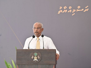 President Ibrahim Mohamed Solih at the inauguration of the new powerhouse and the administrative building of FENAKA Corporation in Bilehdhoo