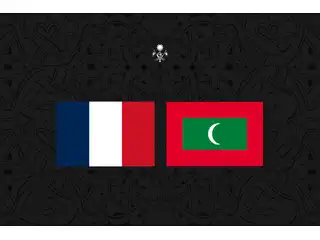 The flags of France and the Maldives.