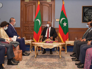The Minister of Foreign Affairs of Turkey paid a courtesy call on President Solih on Sunday morning