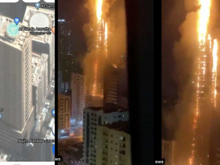 ޝަރްޖާގައި އަލިފާން ރޯވި އިމާރާތް