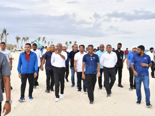 The President visits the picnic island development site on Kudagiri Island