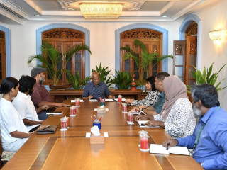 President Ibrahim Mohamed Solih met with members of the Musicians’ Union of Maldives on Tuesday evening