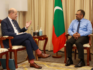 Ambassador of France to the Maldives calls on Moosa Zameer, Minister of Foreign Affairs