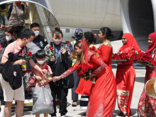 The first direct flight from China, after nearly three years, arrived in Maldives on 18 January, 2022