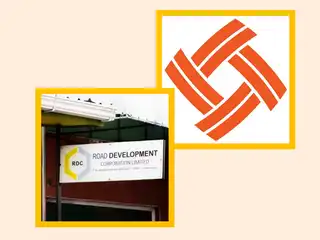 ރޯޑް ޑިވެލޮޕްމަންޓް ކޯޕަރޭޝަން (އާރްޑީސީ)ގެ ކުރީގެ ލޯގޯއާއި މިހާރުގެ އައު ލޯގޯ 