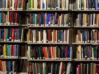 ލައިބްރަރީ އެއްގެ ހަރުގަނޑުގައި ޖަހާފައިވާ ފޮތް