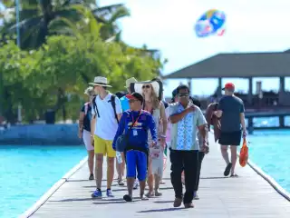 Tourists in the Maldives