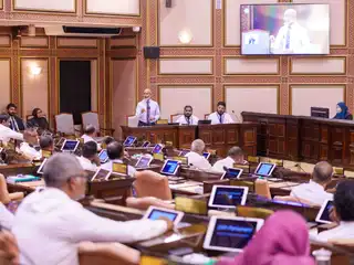 Minister of Education Dr. Ismail Shafeeu at the People's Majlis.