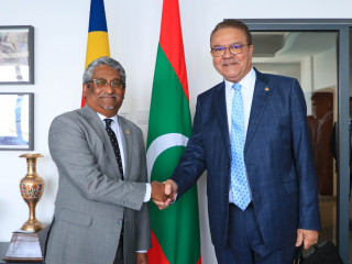 High Commissioner of Seychelles Claude Morel and Minister of State for Foreign Affairs, Ahmed Khaleel