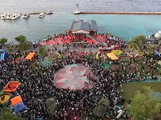 Despite government claims of implementing austerity measures to reduce spending, grand celebrations are being held in Malé for three days