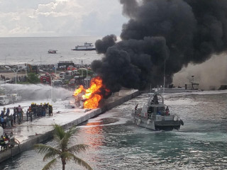 The fire was reported at 03:40pm on Monday