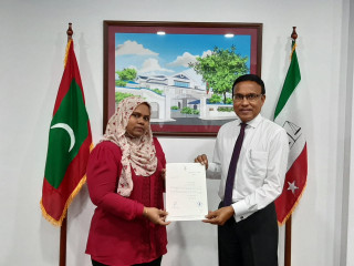 The new Registrar of the Supreme Court, Raufa Haidhar of Raiyvillage, S. Hulhudhoo