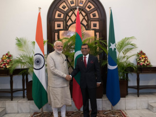 Speaker Mohamed Nasheed with Prime Minister Narendra Modi