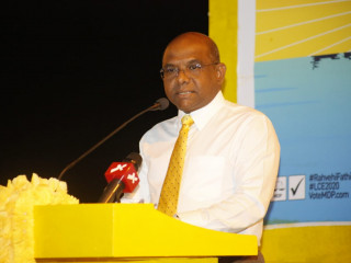 ހާރިޖީ ވަޒީރު އަބްދުﷲ ޝާހިދު ގދ. ގައްދޫގައި ވާހަކަފުޅު ދައްކަވަނީ