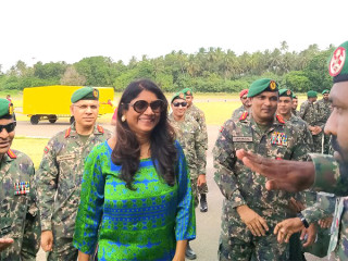 Minister Mariya arrives at the special ceremony