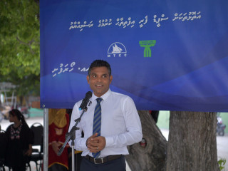 Vice president Faisal Naseem giving the speech in the opening ceremony