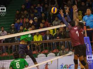 The national men\'s volleyball team at the South Asian Games