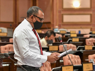 MP for Central-Henveiru constituency Ali Azim attends a sitting of the People's Majlis