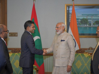 Vice President Faisal and Indian Prime Minister Narendra Modi