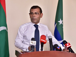 ރައީސް މުހައްމަދު ނަޝީދު ޕްރެސް ކޮންފަރެންސް ގައި ވާހަކަފުޅު ދައްކަވަނީ