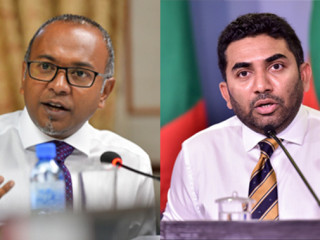 އެމްޑީޕީގެ ޗެއާޕަރސަން ހަސަން ލަތީފް އަދި ހެލްތު މިނިސްޓަރ އަބްދުﷲ އަމީން