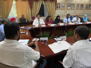 NSPA and Aasandha officials at meeting of the 19th Parliament Committee on Human Rights and Gender