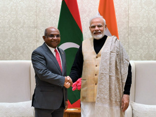 Minister of Foreign Affairs Abdulla Shahid and India's Prime Minister Narendra Modi