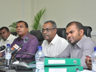 Male\' City\'s first mayor, Adam Manik (pictured second to the right)