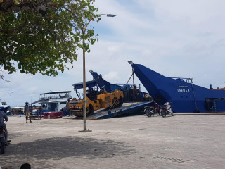 MTCC bringing in machinery to Fuvahmulah City