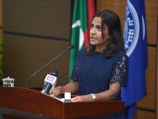 First Lady, Fazna Ahmed delivering remarks at the launching ceremony of the ‘Furaatha’ campaign