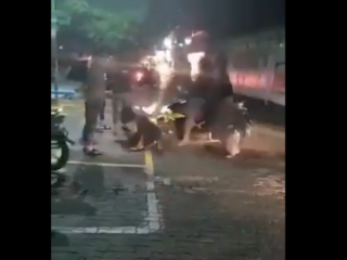 Screenshot of the viral video depicting a man being beaten by gangsters that has gone