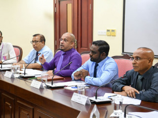 Members of ECM at Tuesday night\'s meeting by the Parliament\'s Committee on Independent Institutions
