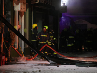 Firefighters at the scene