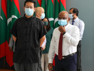 Foreign Minister Abdulla Shahid with Chinese Ambassador to Maldives, Zhang Lizhong