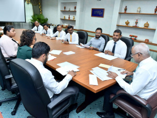 President Solih holding a meeting