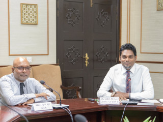 STO\'s MD Hussain Amru and Chairman Hamid Nasheed Mohamed