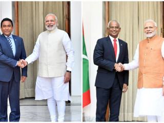 ރައީސް އިބްރާޙިމް މުޙައްމަދު ސޯލިހު އަދި އިންޑިއާގެ ބޮޑު ވަޒީރާއި ކުރީގެ ރައީސް ޔާމީން