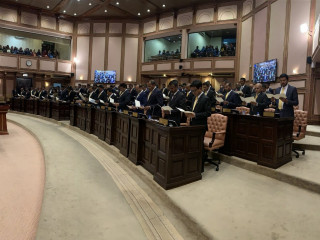 Newly elected MPs at the parliament chamber
