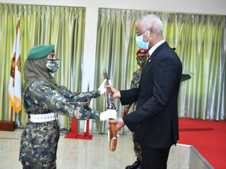 އެމްއެންޑީއެފްގެ 66 ވަނަ އަސާސީ ތަމްރީނު ކޯސް ފުރިހަމަކުރި ދަރިވަރަކަށް ރައީސް ސޯލިހު ބަޑި ހަވާލުކުރައްވަނީ