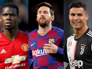 ޑަބްލިއުއެޗްއޯގެ ތައުރީފު ރޮނާލްޑޯ، މެސީ އަދި ޕޮގްބާއަށް