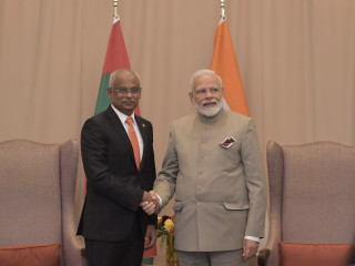 President Solih with Prime Minister Modi
