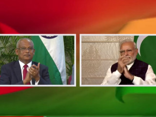 އިންޑިއާގެ ބޮޑު ވަޒީރު ނަރެންދުރަ މޯދީ އަދި ރާއްޖޭގެ ރައީސުލްޖުމްހޫރިއްޔާ އިބްރާހިމް މުހައްމަދު ސޯލިހް