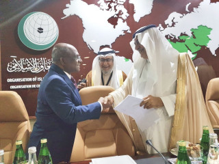 FM Shahid and Foreign Minister of Saudi Arabia, Ibrahim bin Abdulaziz bin Abdullah Al-Assaf