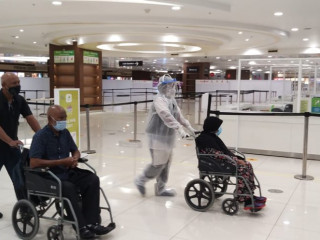 (File photo The first batch of 64 people -including 28 patients and caregivers- travelled to India in late June